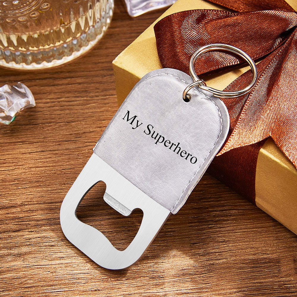 Custom Engraved Bottle Opener Keychain Creative Keyring Gift For Dad - soufeelmy