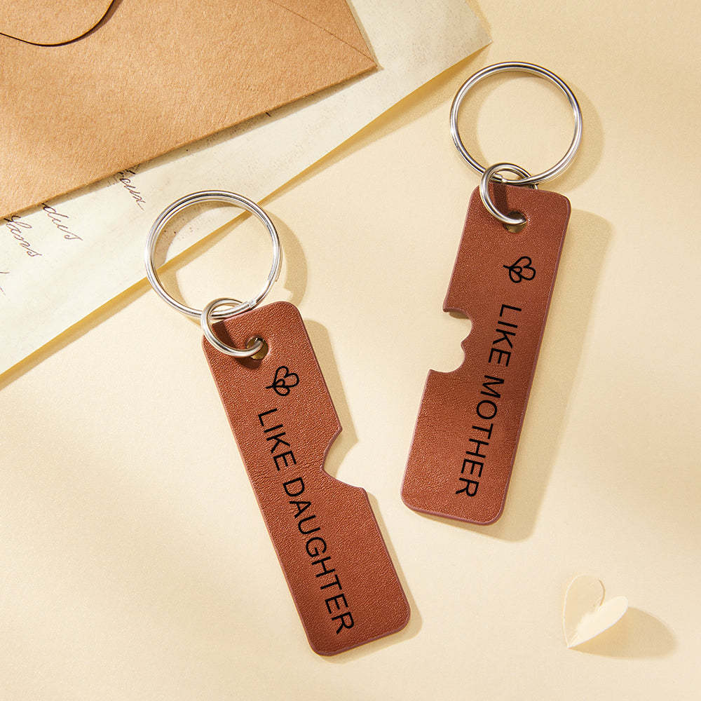 Custom Engraved Leather Keychains Bag Chain Gift for Mother's Day - soufeelmy