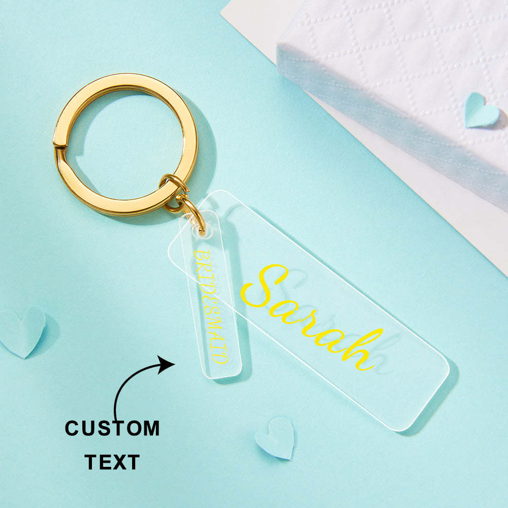 Custom Engraved Acrylic Keychains Bridesmaid Keychain Wedding Party Gift - soufeelmy