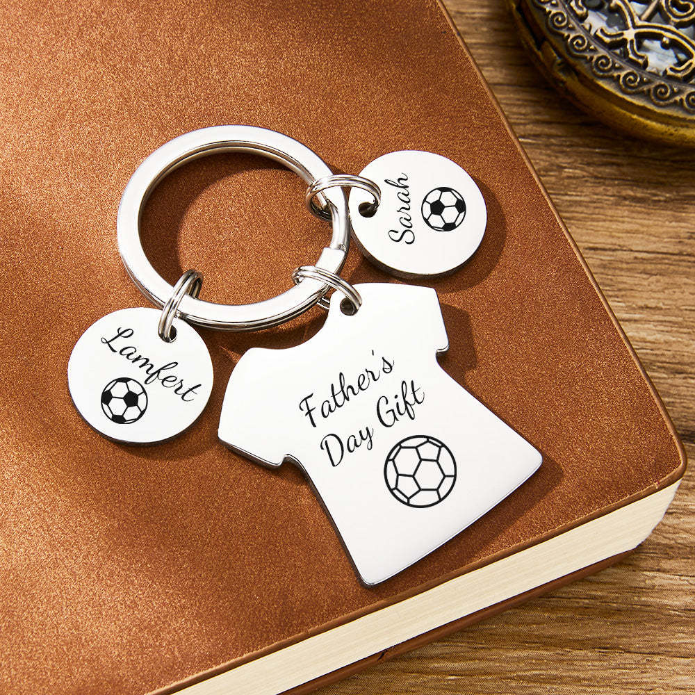 Custom Engraved Keychains Football Dad Keychain Daddy's Team Father's Day Gift - soufeelmy