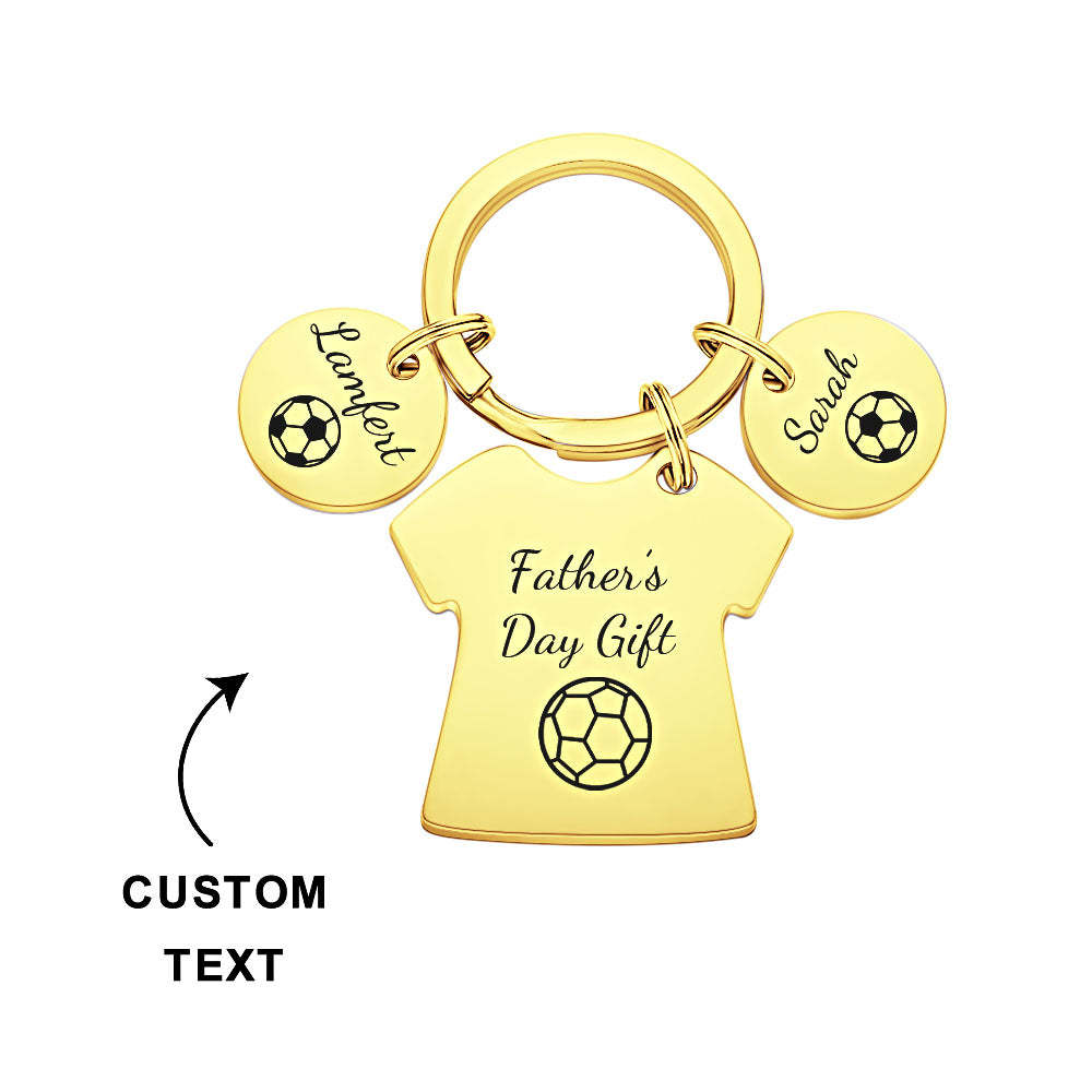 Custom Engraved Keychains Football Dad Keychain Daddy's Team Father's Day Gift - soufeelmy