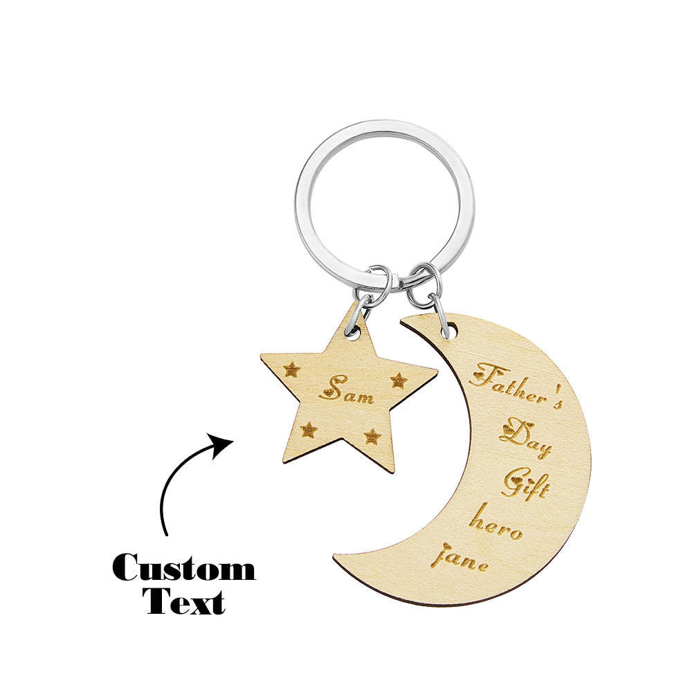 Custom Engraved Keychain Star Moon Creative Gifts - soufeelmy