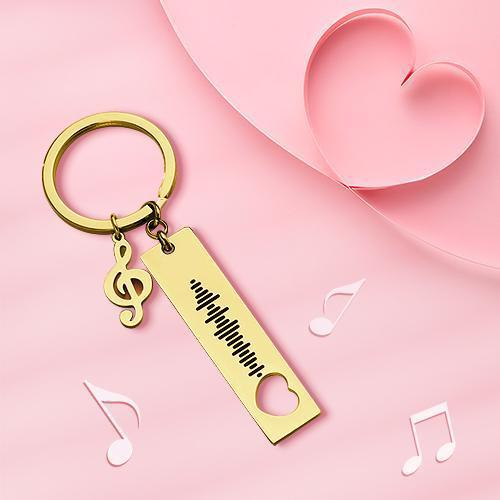 Custom Music Code Scannable Music Keychain with Note Black - soufeelmy