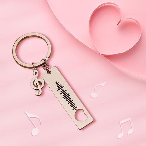 Custom Music Code Scannable Music Keychain with Note Black - soufeelmy