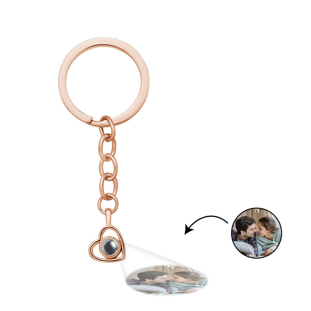 Custom Heart-shaped Hollow Photo Projection Keychain Couple Gifts - soufeelmy