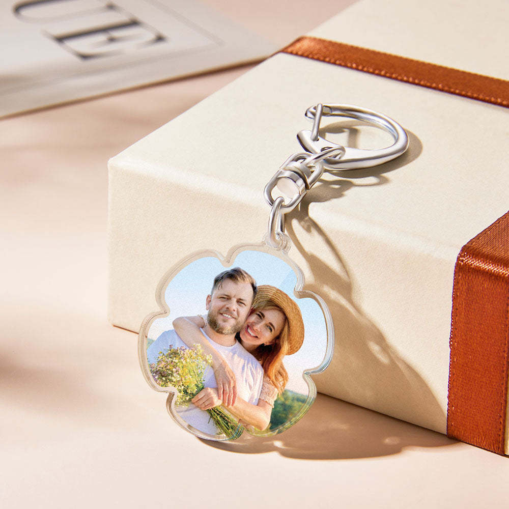Custom Photo Flower-shaped Keychain Personalized Petal Acrylic Pendant Gifts for Girls - soufeelmy