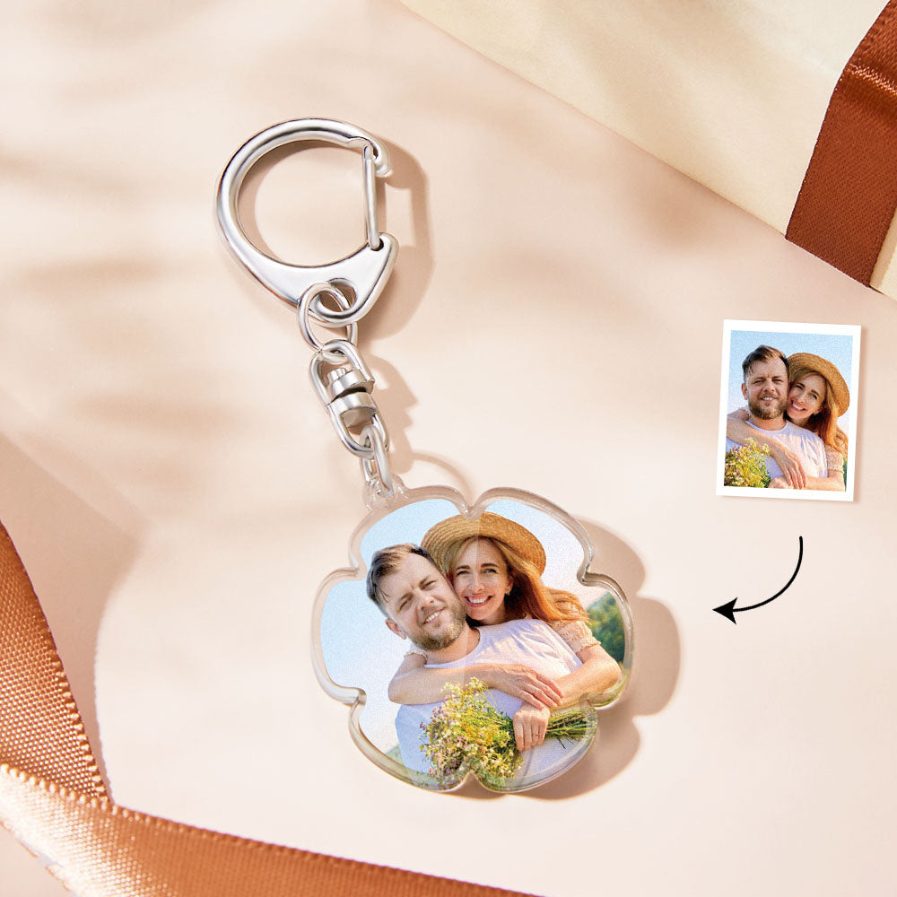 Custom Photo Flower-shaped Keychain Personalized Petal Acrylic Pendant Gifts for Girls - soufeelmy