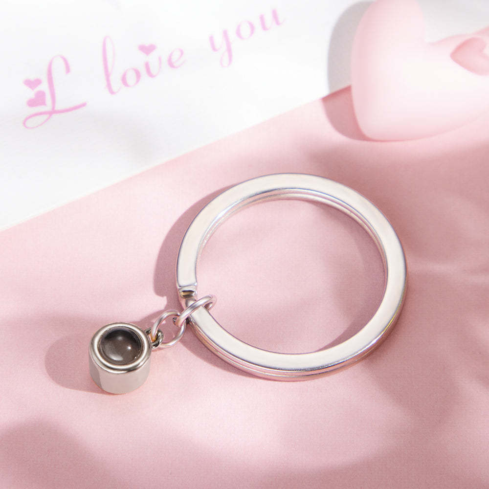 Custom Photo Projection Keychain Personalized Key Ring Exquisite Couple Gifts - soufeelmy
