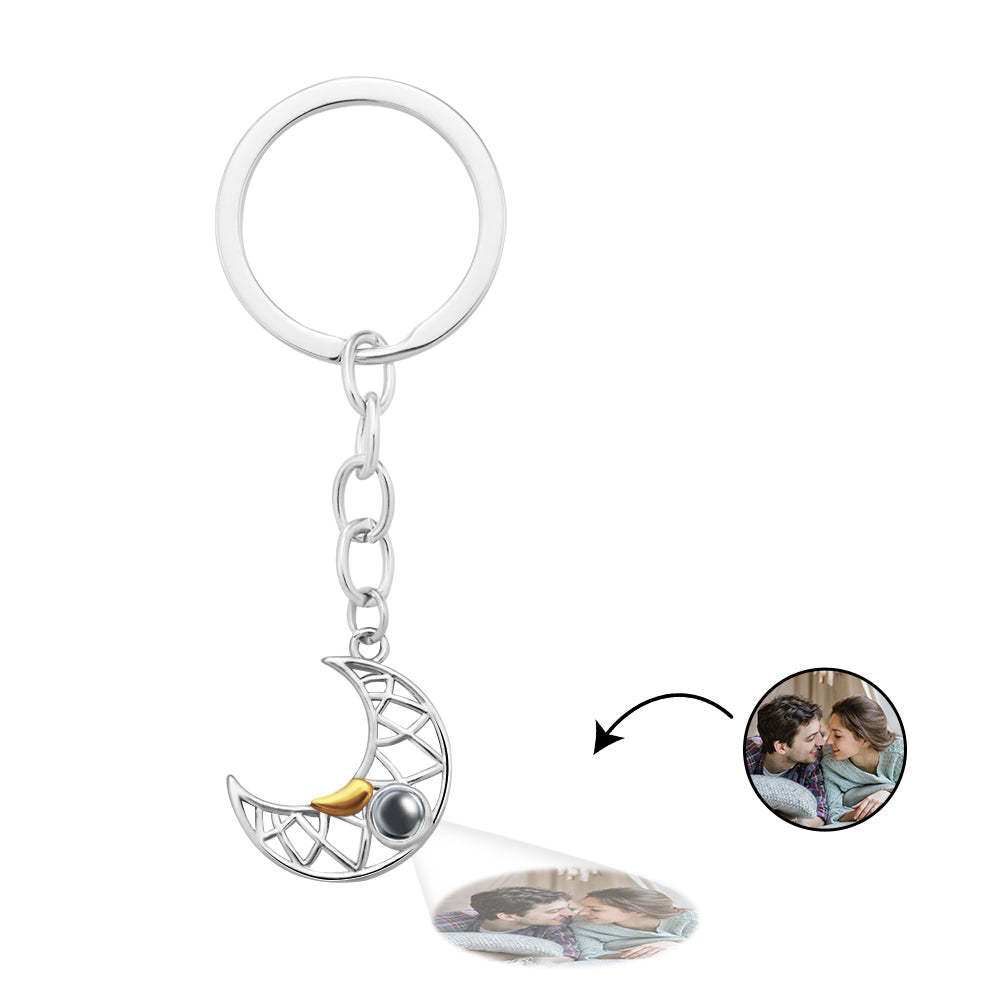 Custom Photo Projection Keychain Sun and Moon Couple Commemorative Gifts - soufeelmy