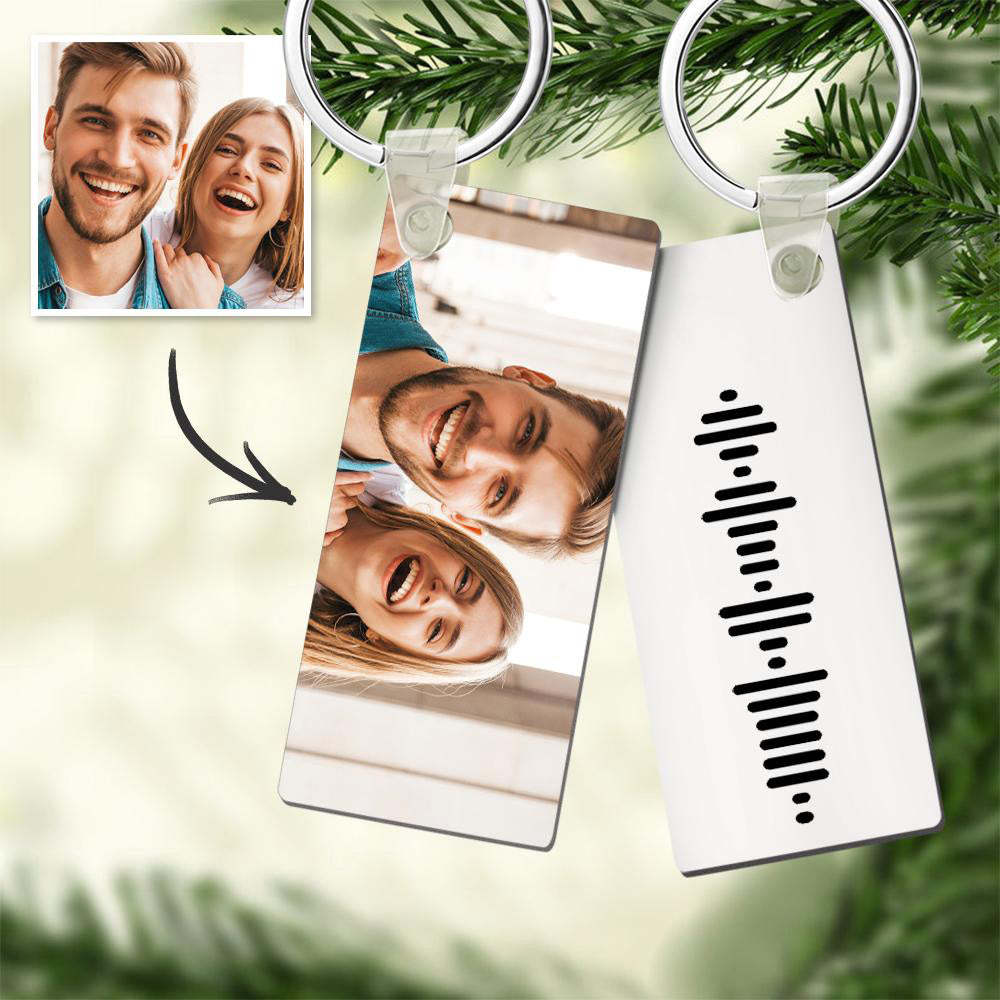 Photo Keychain With Music Code Keychain Gifts For Valentine's Day Unique Design - soufeelmy