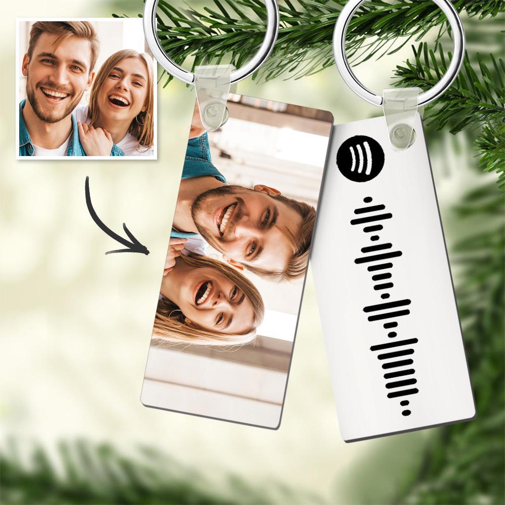 Photo Keychain With Spotify Code Keychain Gifts For Valentine's Day Unique Design - soufeelmy