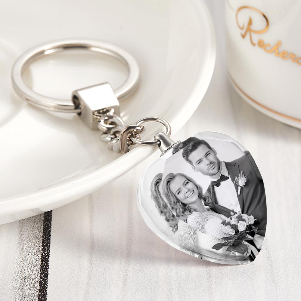 Custom Photo Keychain Crystal Keychain White And Black Filter Perfect Gift For Valentine's Day - soufeelmy