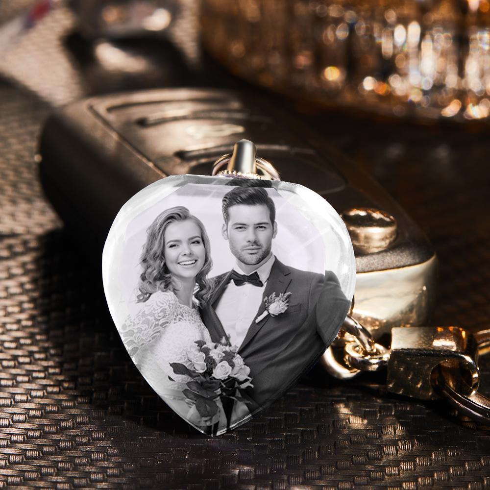 Custom Photo Keychain Crystal Keychain White And Black Filter Perfect Gift For Valentine's Day - soufeelmy