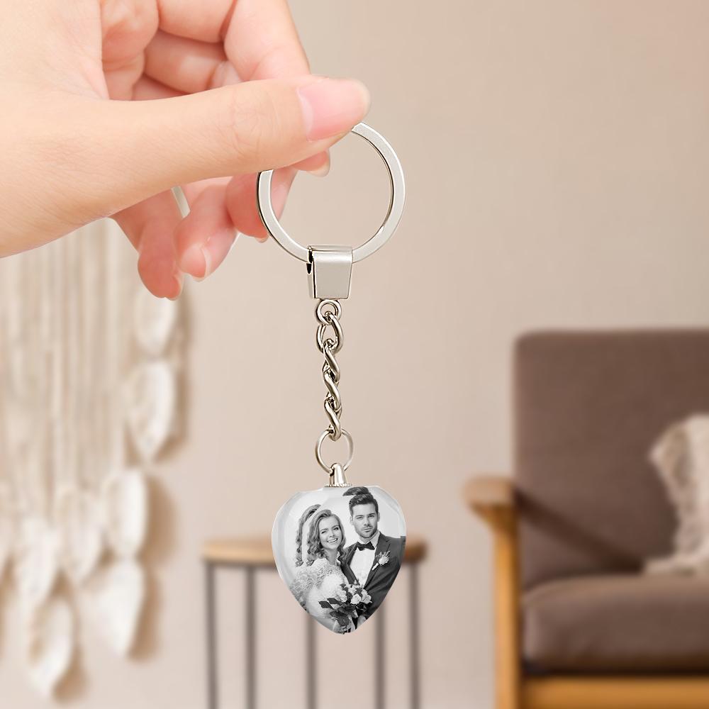Custom Photo Keychain Crystal Keychain White And Black Filter Perfect Gift For Valentine's Day - soufeelmy