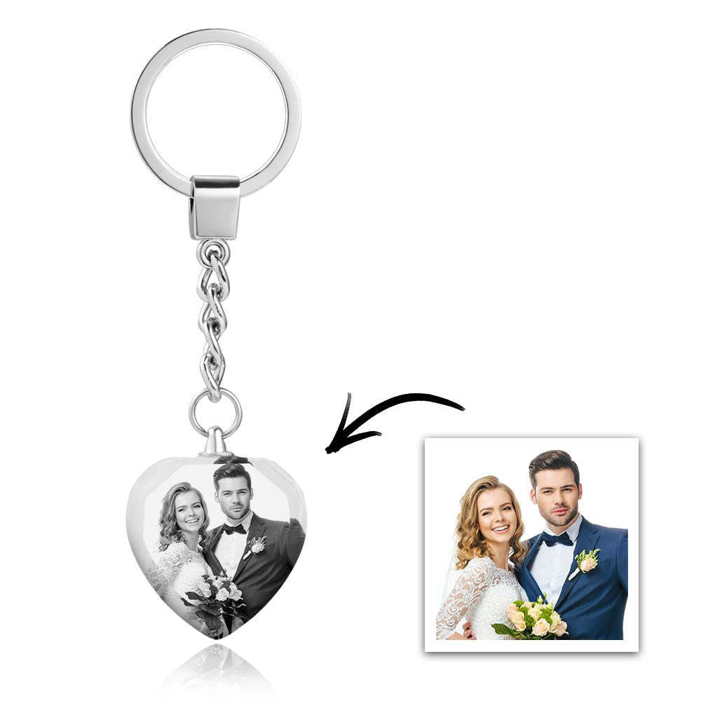 Custom Photo Keychain Crystal Keychain White And Black Filter Perfect Gift For Valentine's Day - soufeelmy