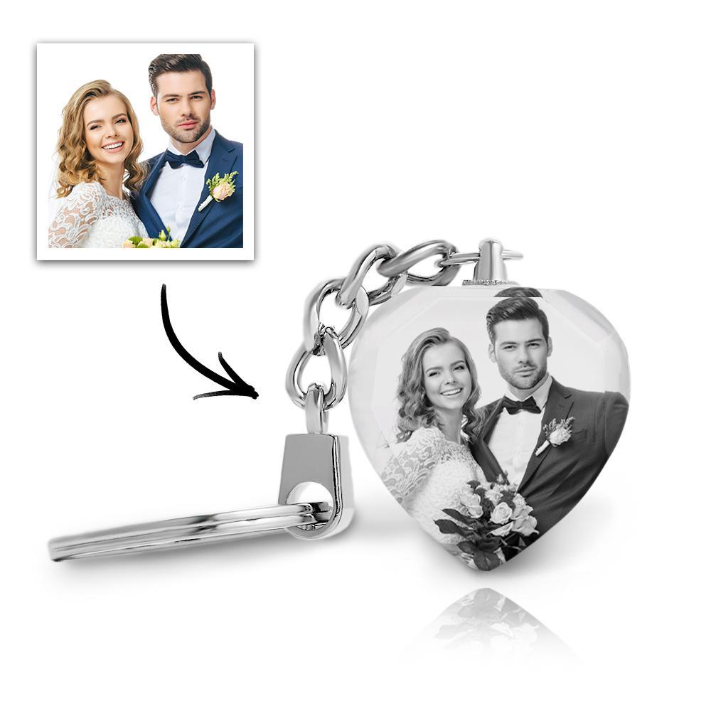 Custom Photo Keychain Crystal Keychain White And Black Filter Perfect Gift For Valentine's Day - soufeelmy