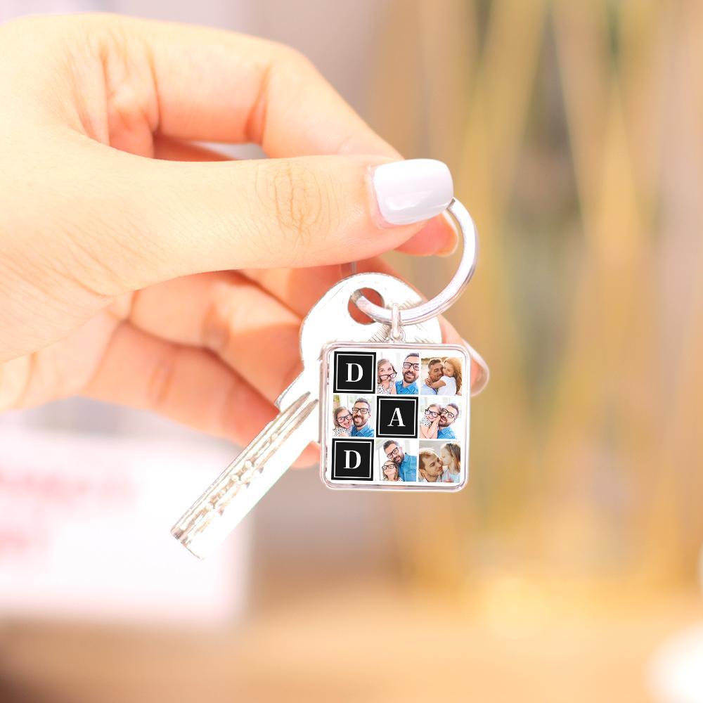 Custom Square Keychain Pass Image Father's Day Gift - soufeelmy