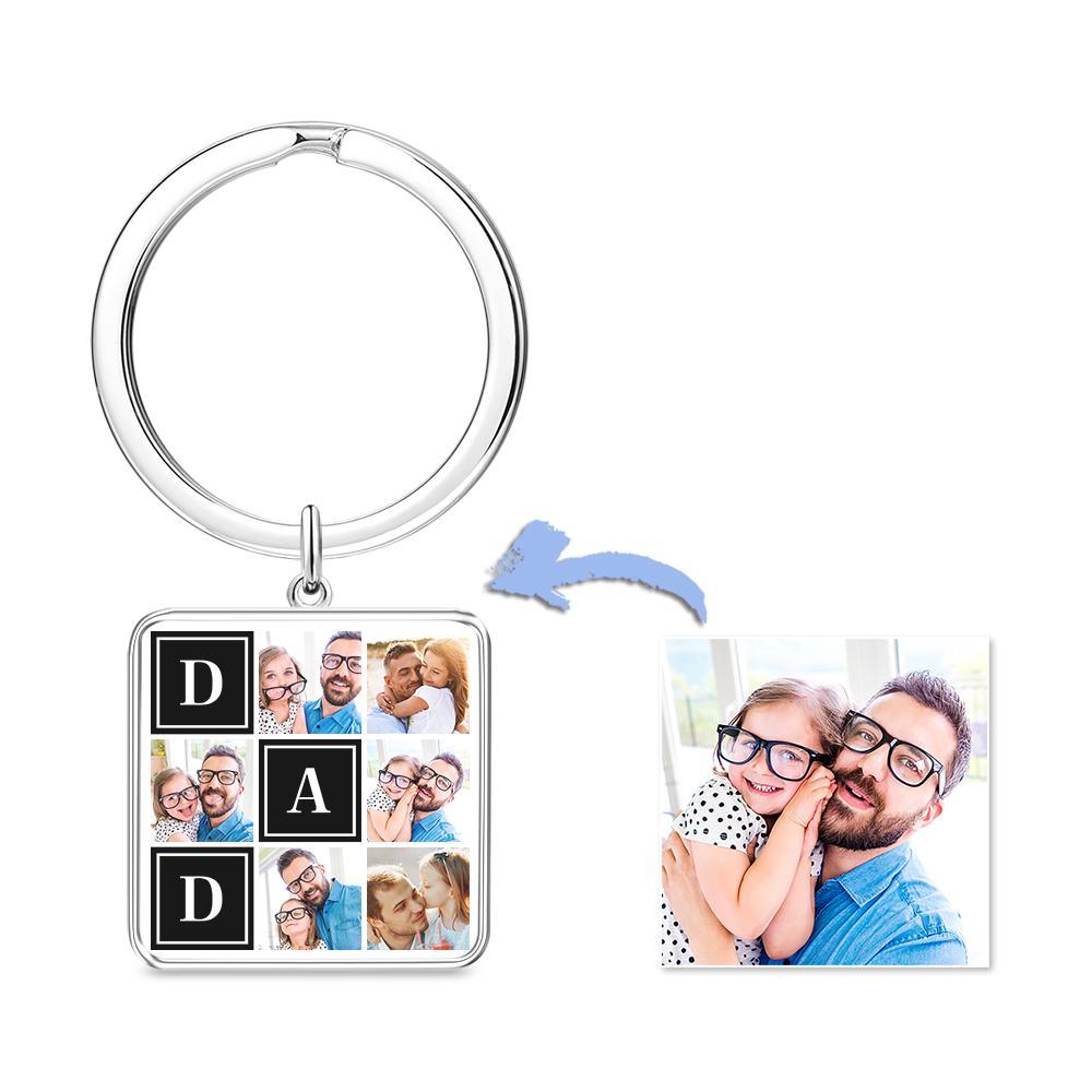 Custom Square Keychain Pass Image Father's Day Gift - soufeelmy