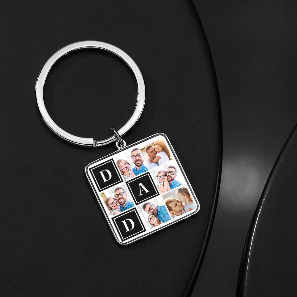 Custom Square Keychain Pass Image Father's Day Gift - soufeelmy