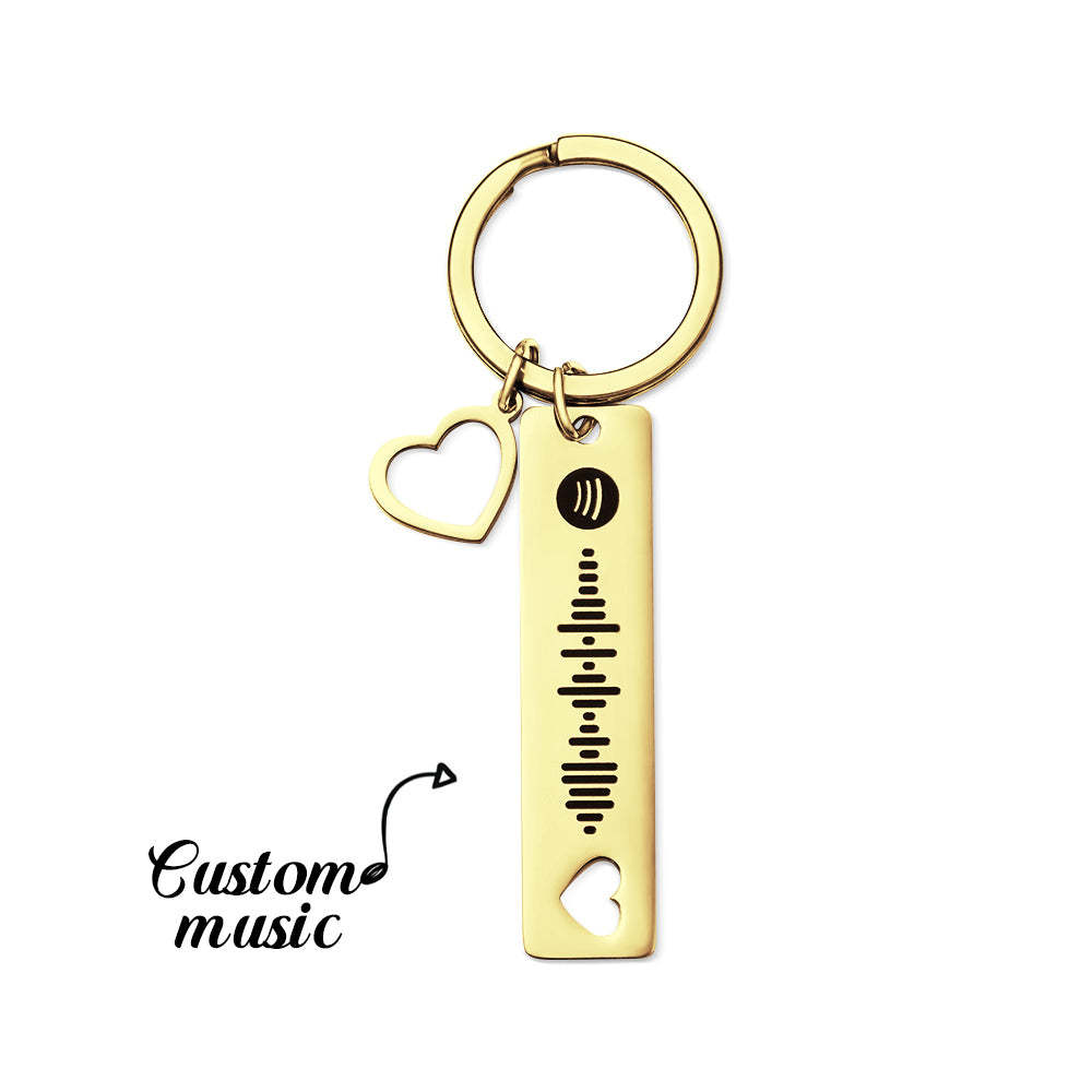 Customized Scannable Spotify Code Plaque Keychain Music and Photo, Song Keychain,Engraved Keychain Anniversary Gifts For Lovers - soufeelmy