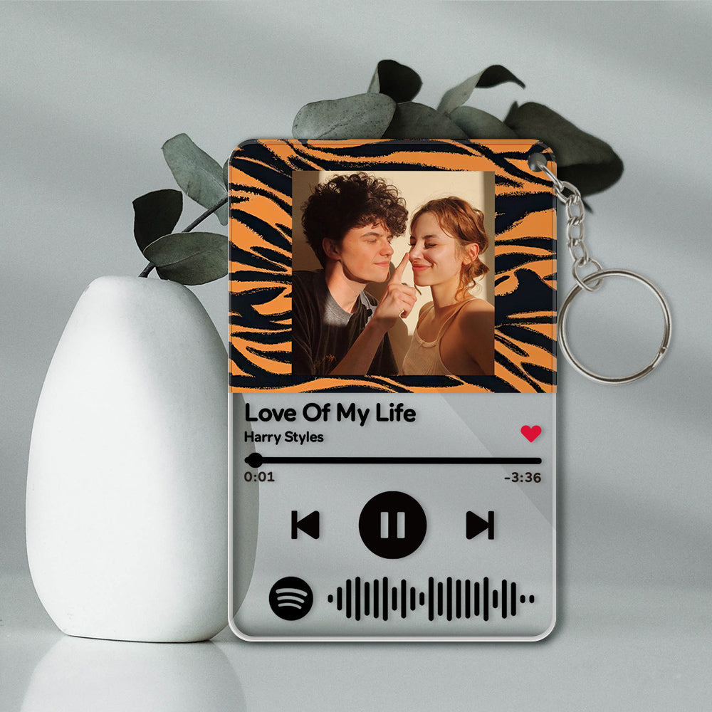 Custom Scannable Spotify Code Keychains Acrylic Music Animal Texture Style Gifts - soufeelmy