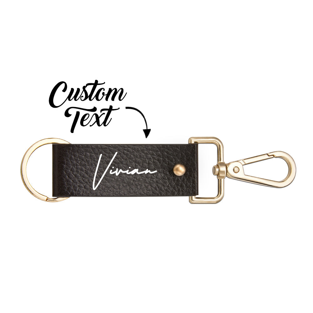 Custom Engraved Keychain Stylish Leather Keychain Gift for Men - soufeelmy