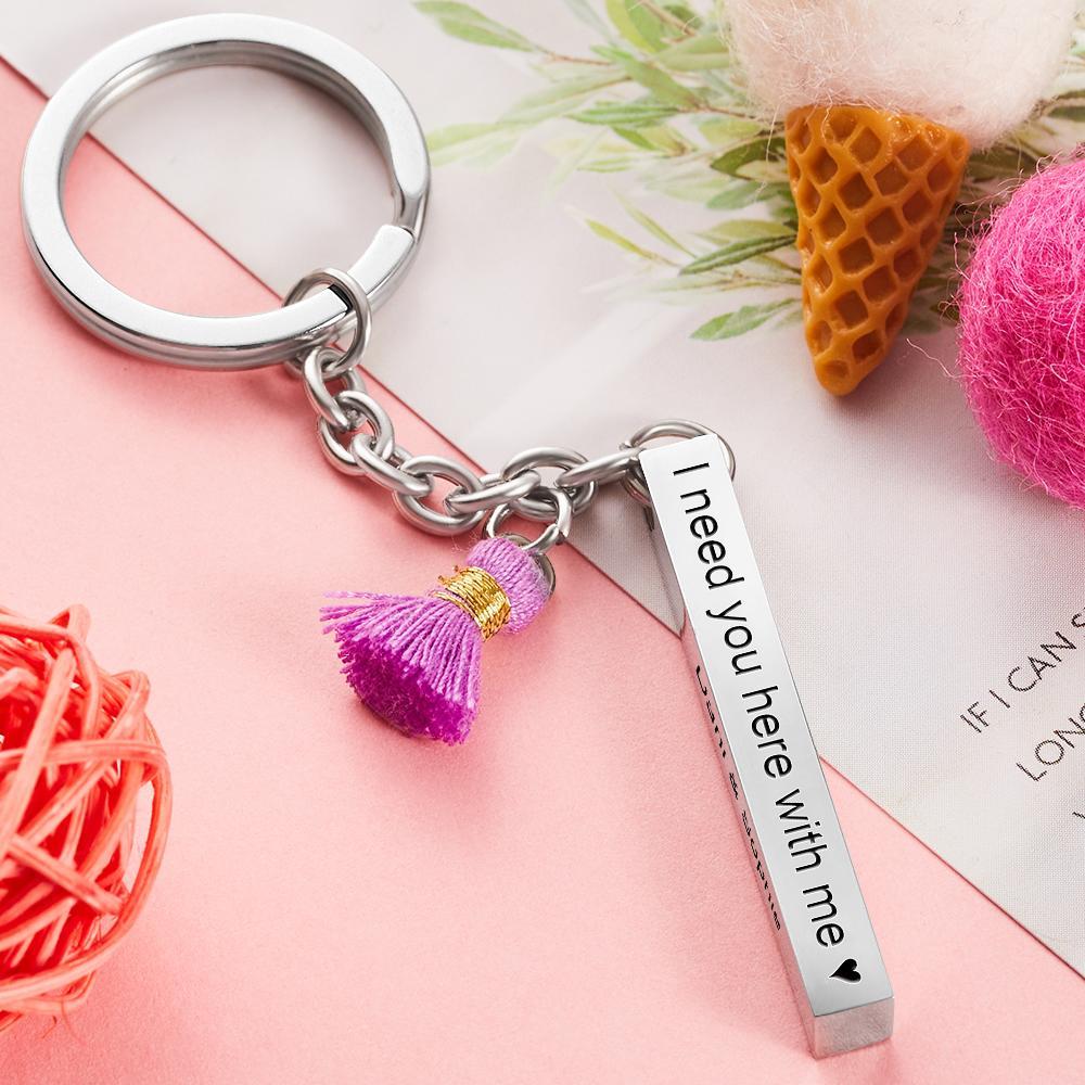 Customized Projection Photo Text Keychain Personalized Anniversary Gift For Men - soufeelmy