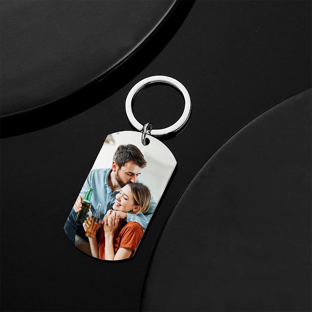Custom Photo Key Chain Engraved Tag Keychain With Engraving Gifts - soufeelmy