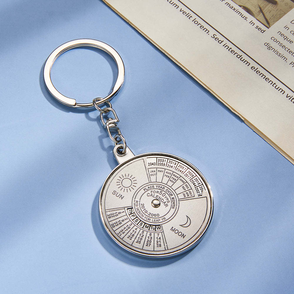 Custom Engraved Keychain Perpetual Calendar Decoration Pendant Keychain - soufeelmy