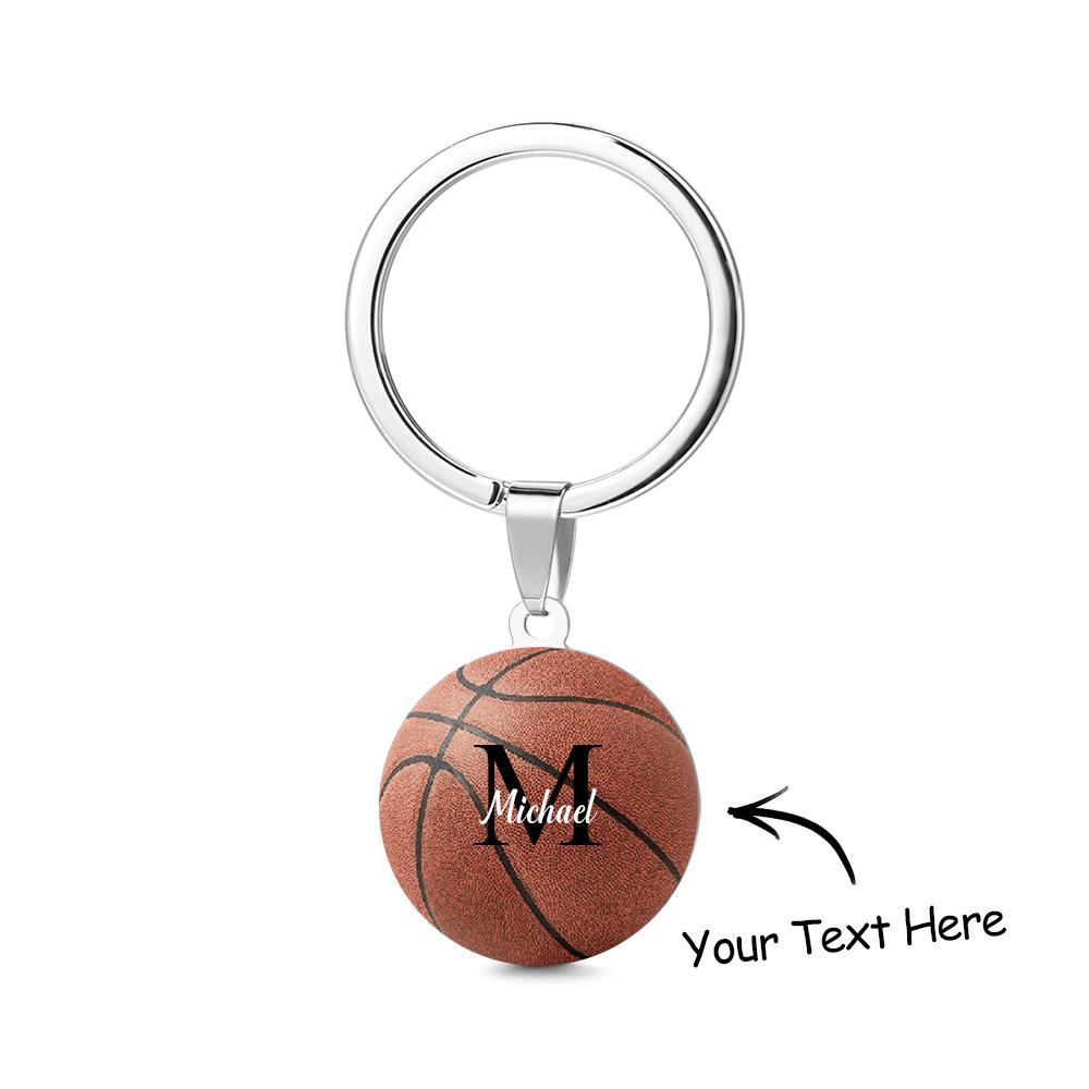 Personalized Basketball Keychain Custom Text Key Chains - soufeelmy