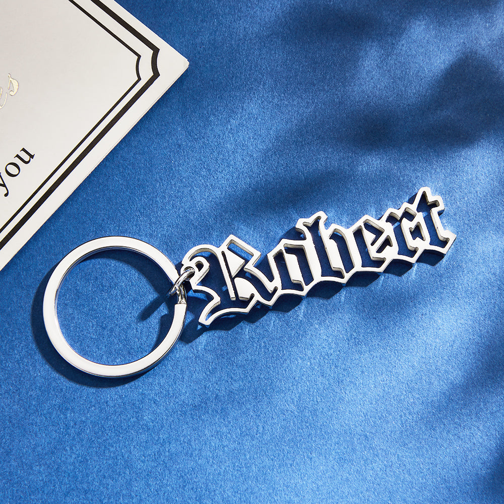 Personalized Name Keychain Custom Letters Stainless Steel  Keychain Unique Gifts for Him - soufeelmy