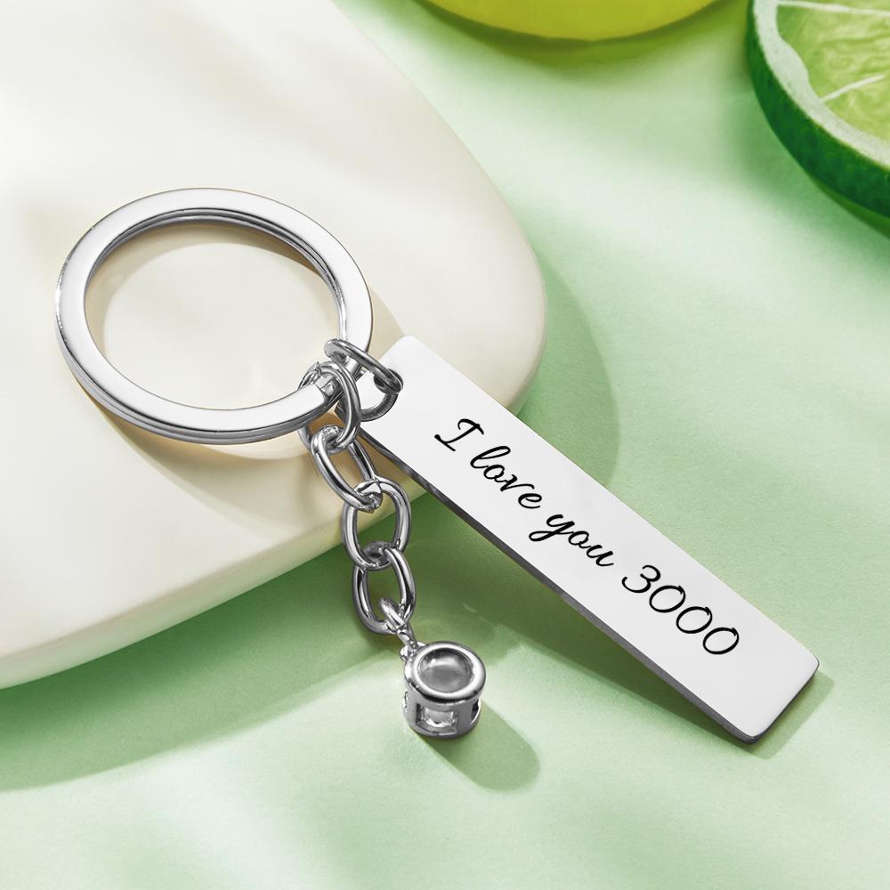 I Love You 3000 Keychain Custom Engrave Keychain Projection Keychain Fathers Day Gift For Him - soufeelmy