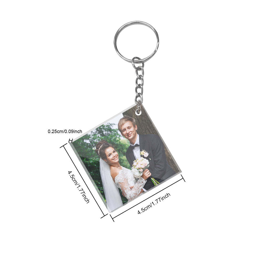 Custom Double Sided Acrylic Calendar Keychain Personalized Photo Keychain Birthday Christmas Gift for Lover - soufeelmy