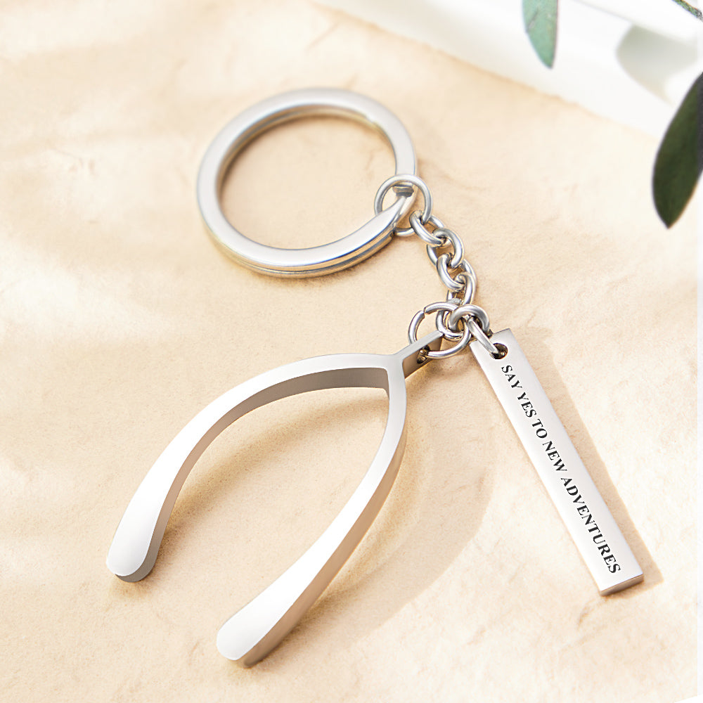 Personalized Engraved Key Chain Unique Custom Pendant Keychain Anniversary Gifts - soufeelmy