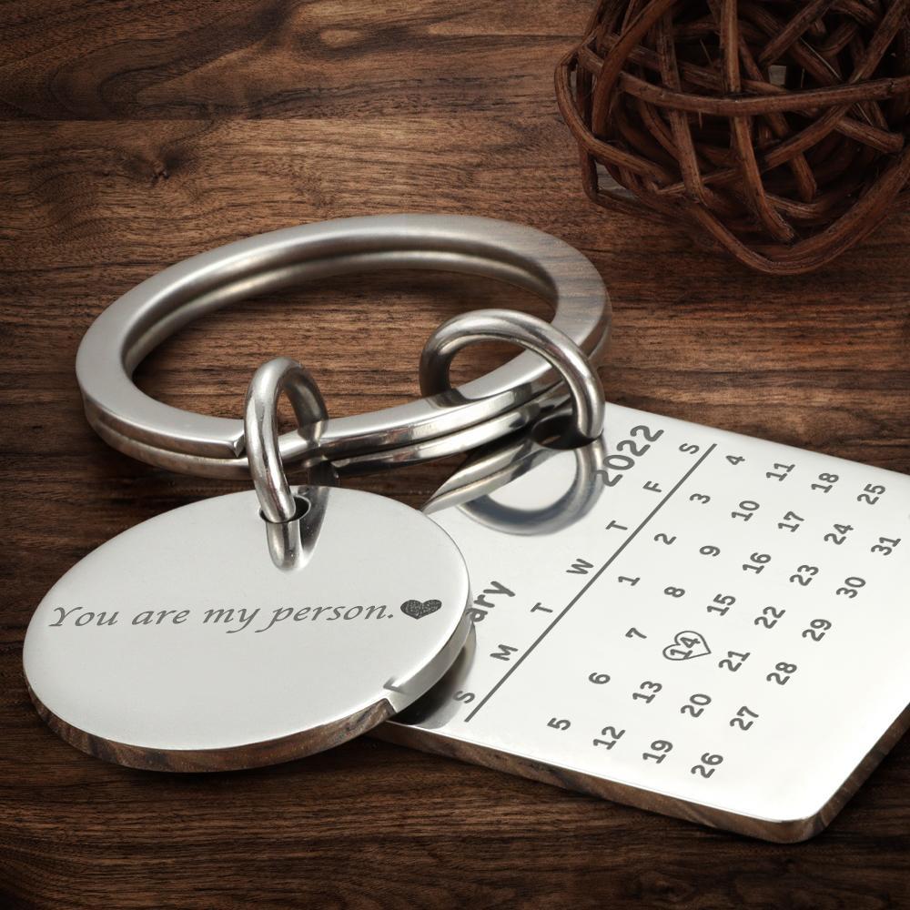 Personalized Custom Photo Engraved Calendar Collage Photo Painting Keyring Father's Day Gift - soufeelmy