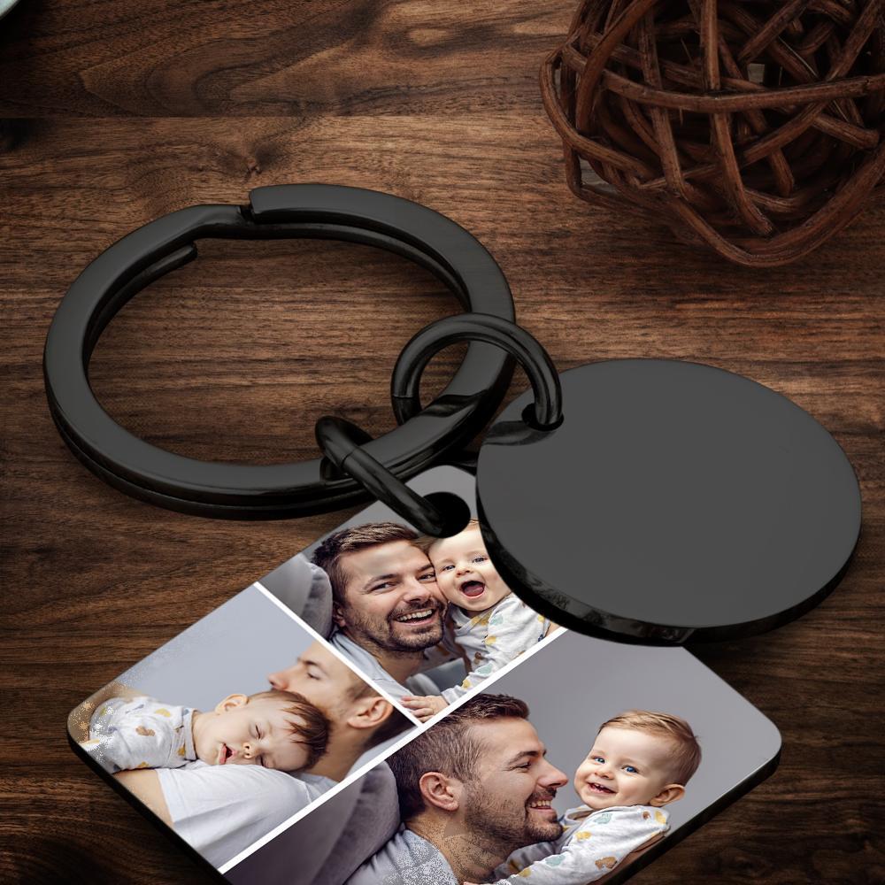 Personalized Custom Photo Engraved Calendar Collage Photo Painting Keyring Father's Day Gift - soufeelmy