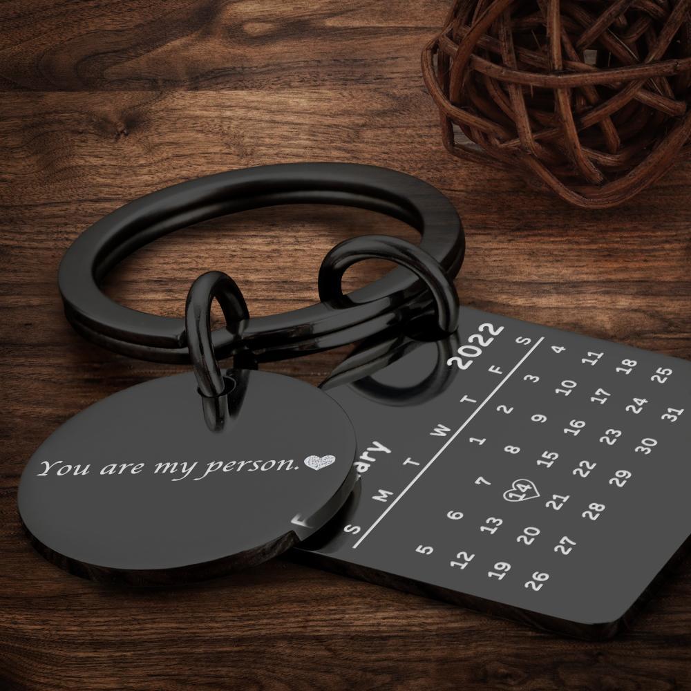 Personalized Custom Photo Engraved Calendar Collage Photo Painting Keyring - soufeelmy
