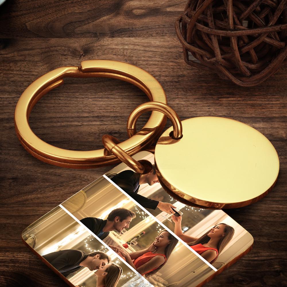 Personalized Custom Photo Engraved Calendar Collage Photo Painting Keyring Father's Day Gift - soufeelmy