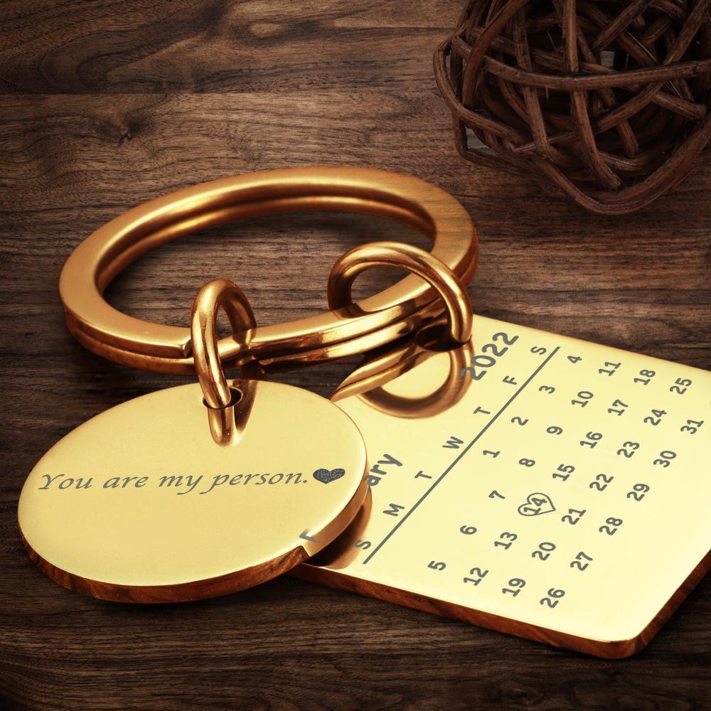 Personalized Custom Photo Engraved Calendar Collage Photo Painting Keyring Father's Day Gift - soufeelmy