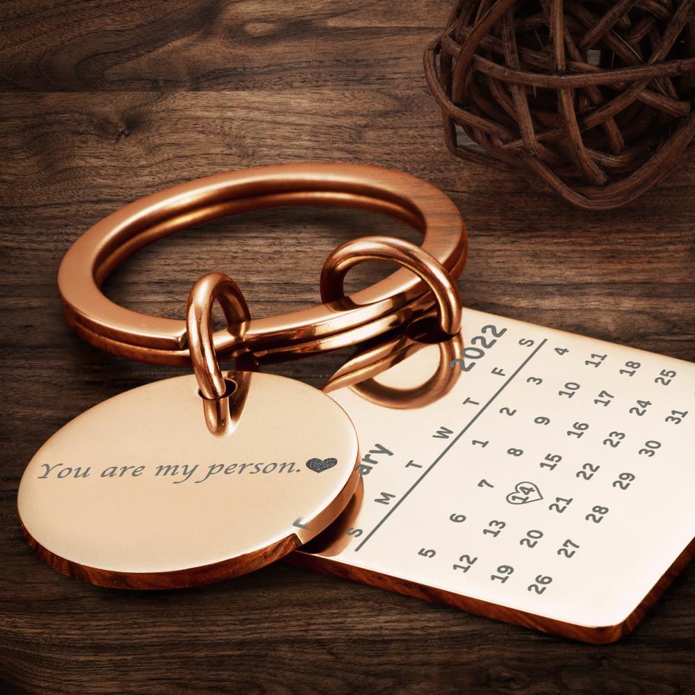 Personalized Custom Photo Engraved Calendar Collage Photo Painting Keyring Father's Day Gift - soufeelmy