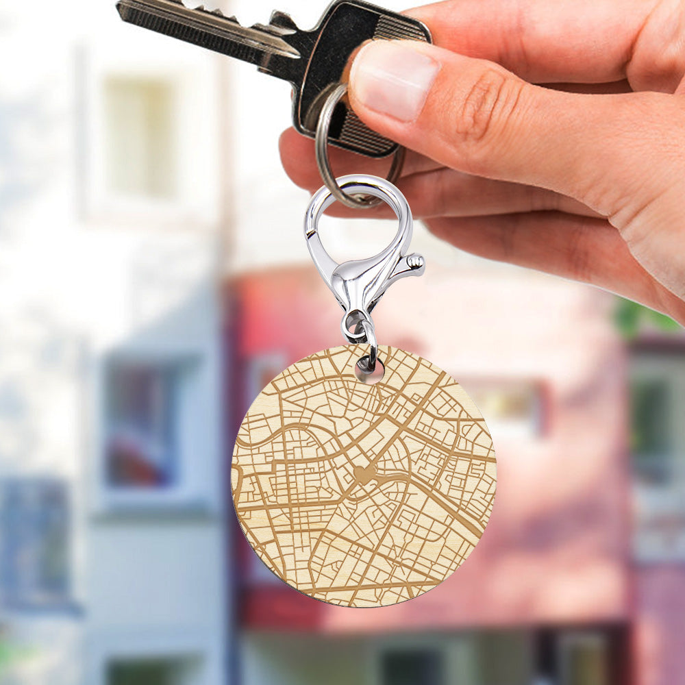 Personalized Map Keychain Custom Engraved Keychain Gifts for Him or Her - soufeelmy