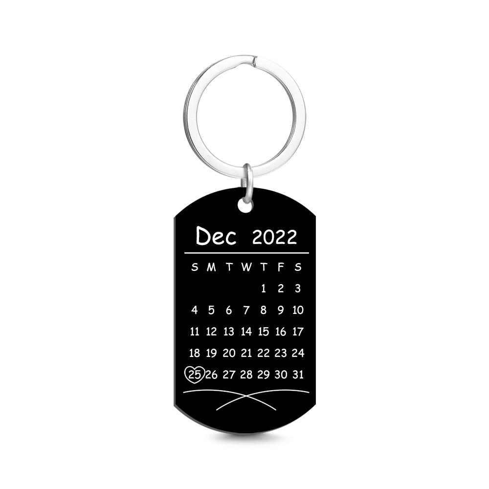 Custom Keychain Color Photo Calendar Keychain Tag Keychain Gift For Couples - soufeelmy
