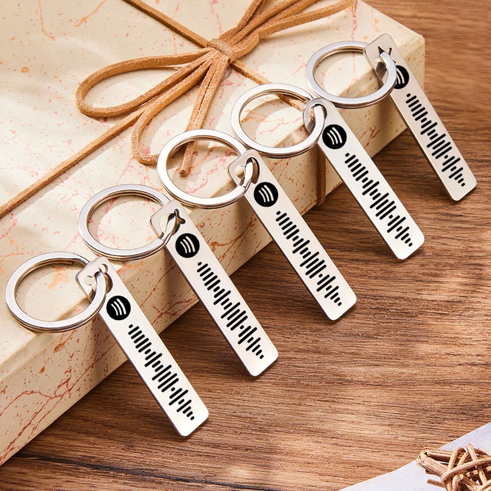 Personalized Music Scannable Code Keyring Custom Spotify Keychain - soufeelmy