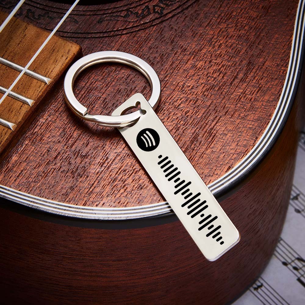 Personalized Music Scannable Code Keyring Custom Spotify Keychain - soufeelmy