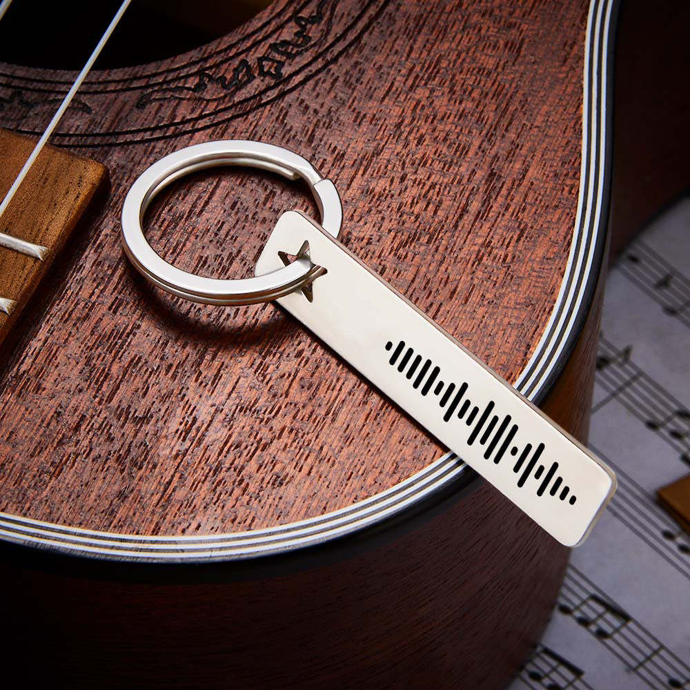 Personalized Music Scannable Code Keyring Custom Music Keychain - soufeelmy