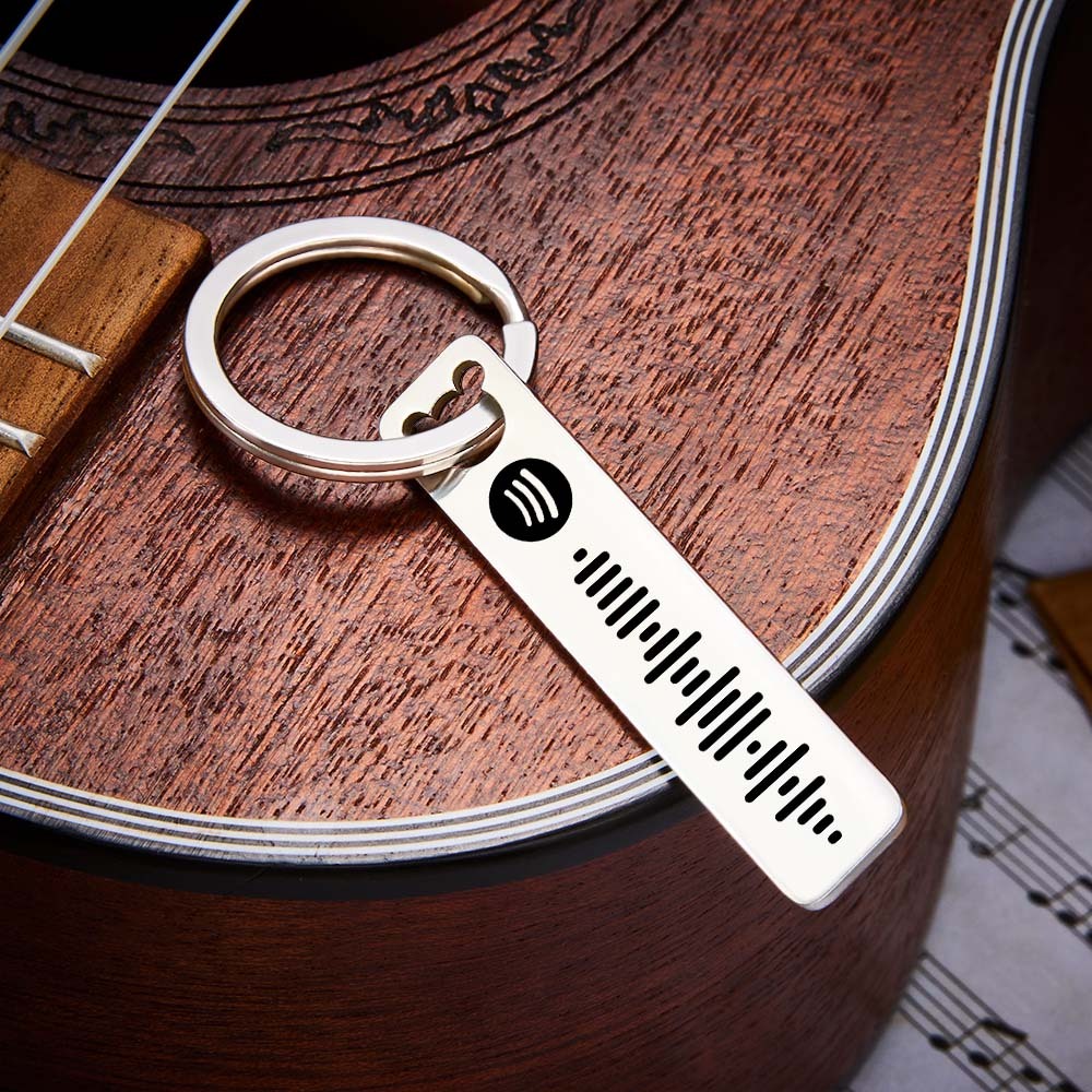 Personalized Music Scannable Code Keyring Custom Spotify Keychain - soufeelmy