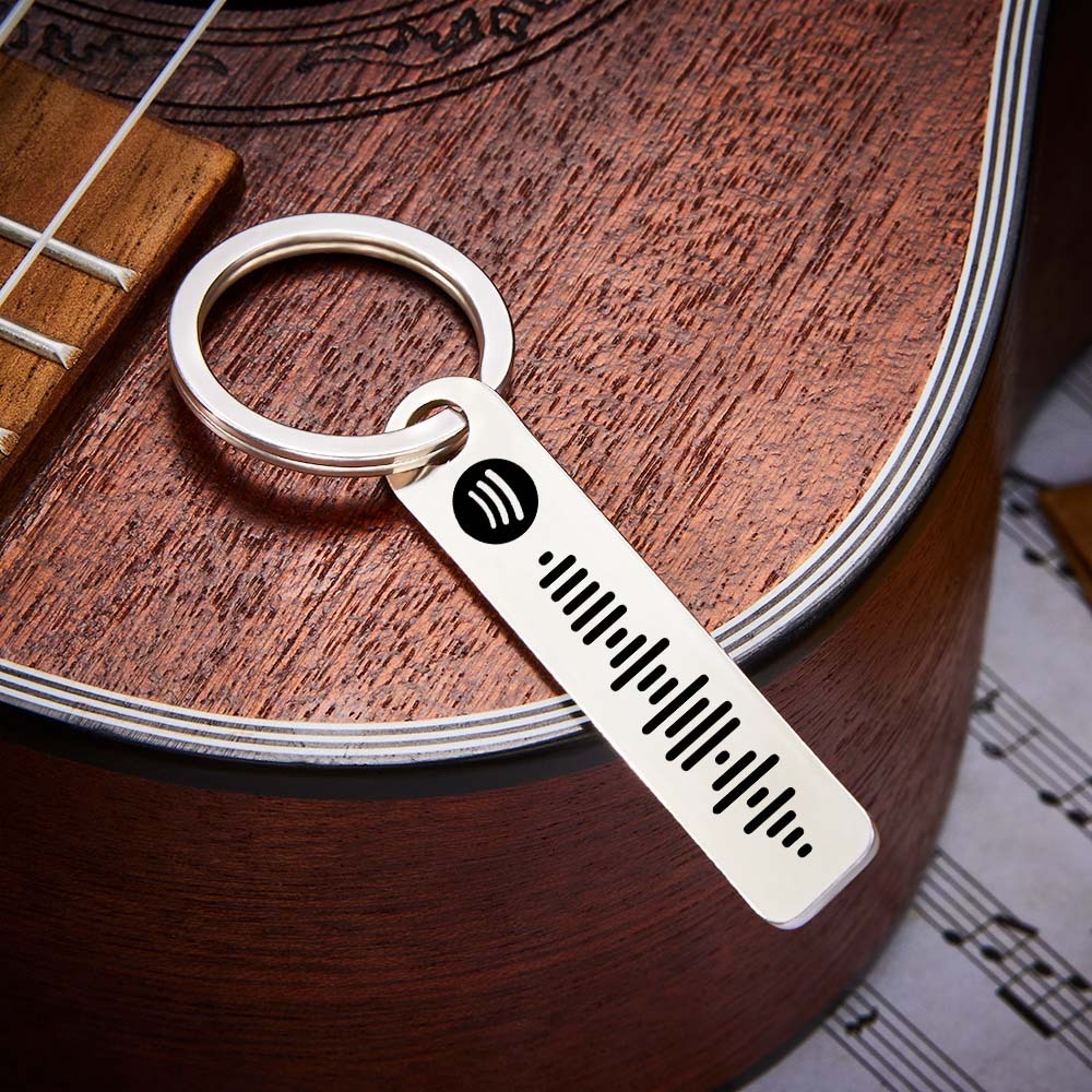 Personalized Music Scannable Code Keyring Custom Spotify Keychain - soufeelmy