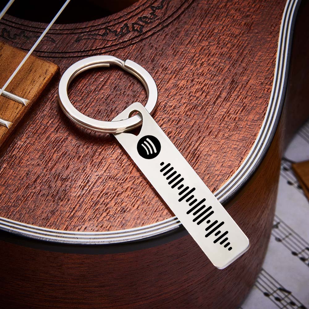 Personalized Music Scannable Code Keyring Custom Spotify Keychain - soufeelmy