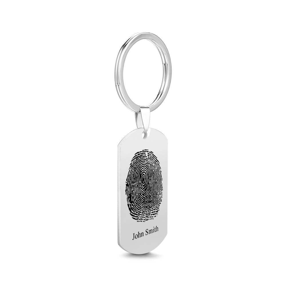 Custom Photo Keychain fingerprint Keychain Engraved Keychain Gift For Boyfriend - soufeelmy