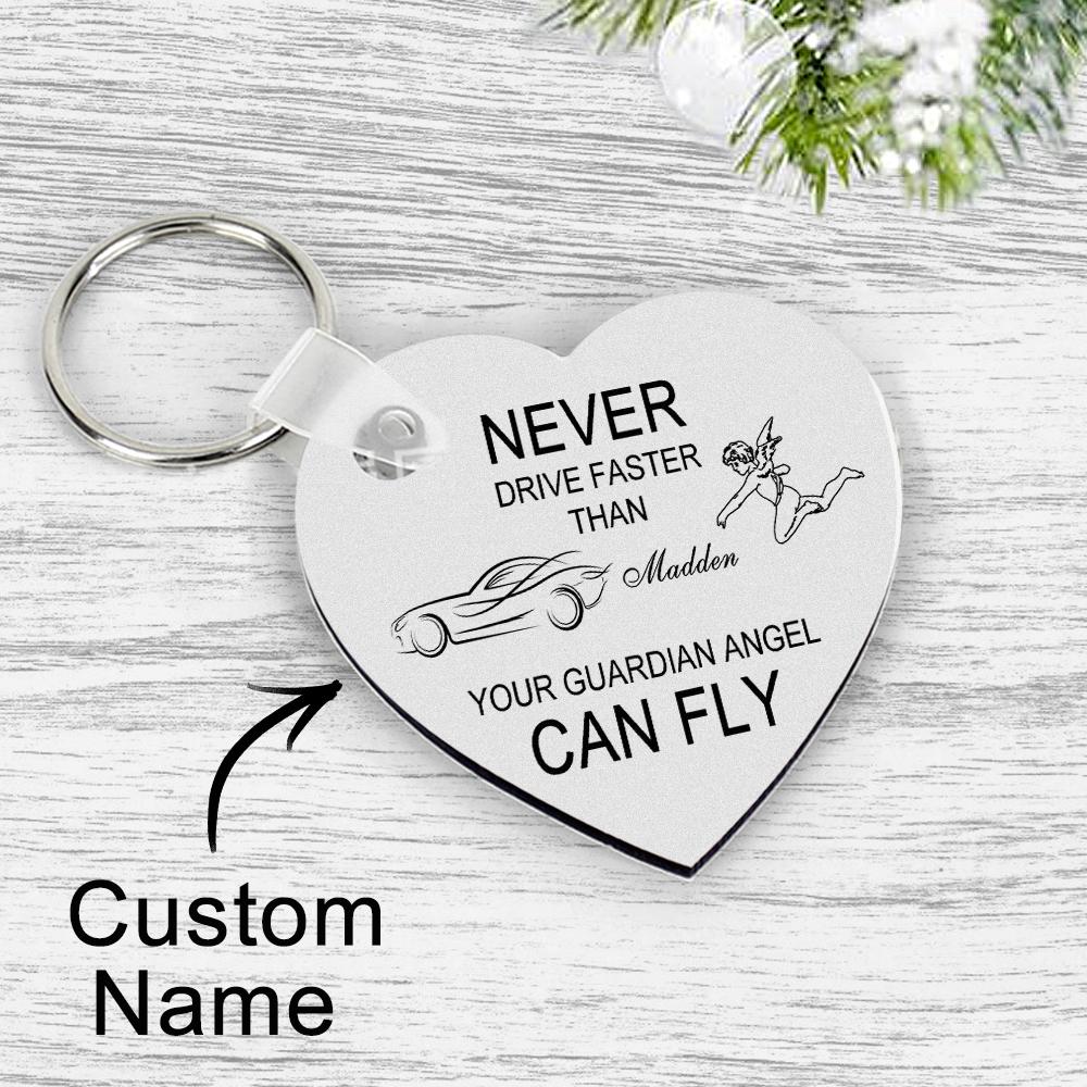Custom Engraved Keychain Drive Safe Heart-shaped Metal Gifts - soufeelmy